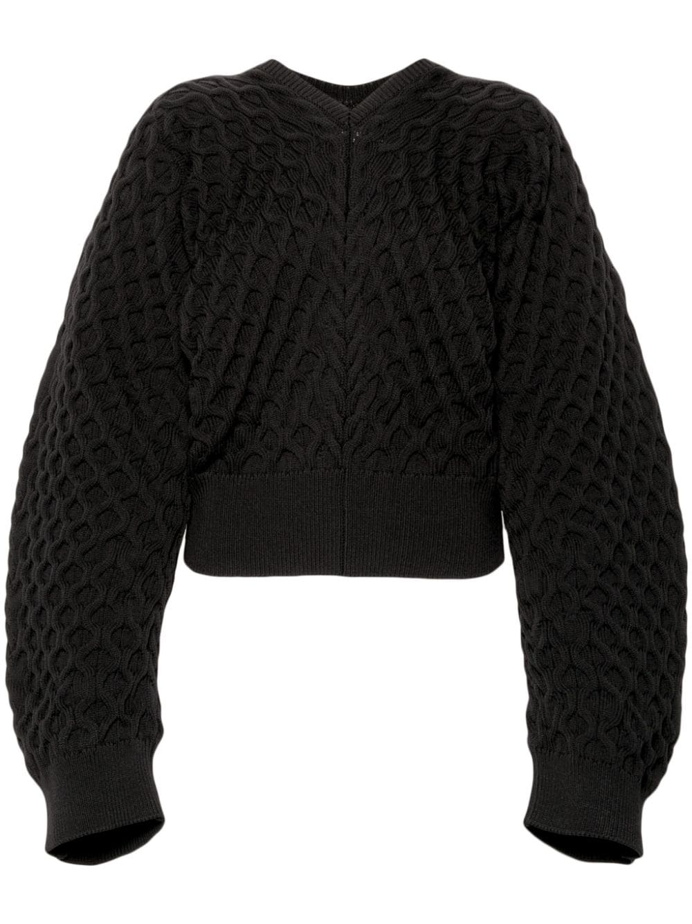 Jacquemus Le Sweater Boule Torsade jumper - Black von Jacquemus