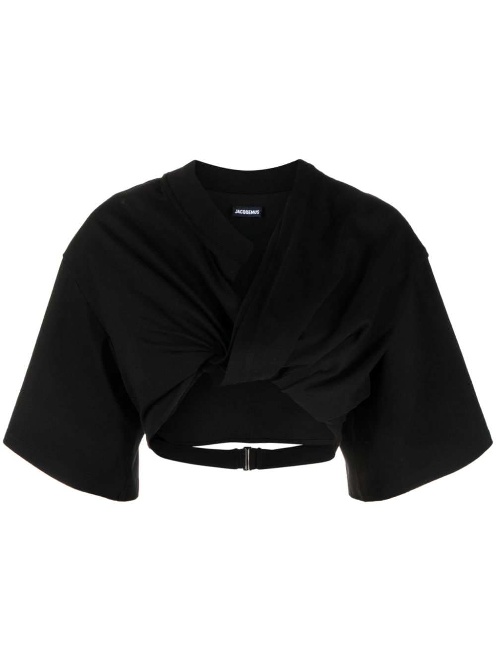 Jacquemus Le T-shirt Bahia Court cotton crop top - Black von Jacquemus