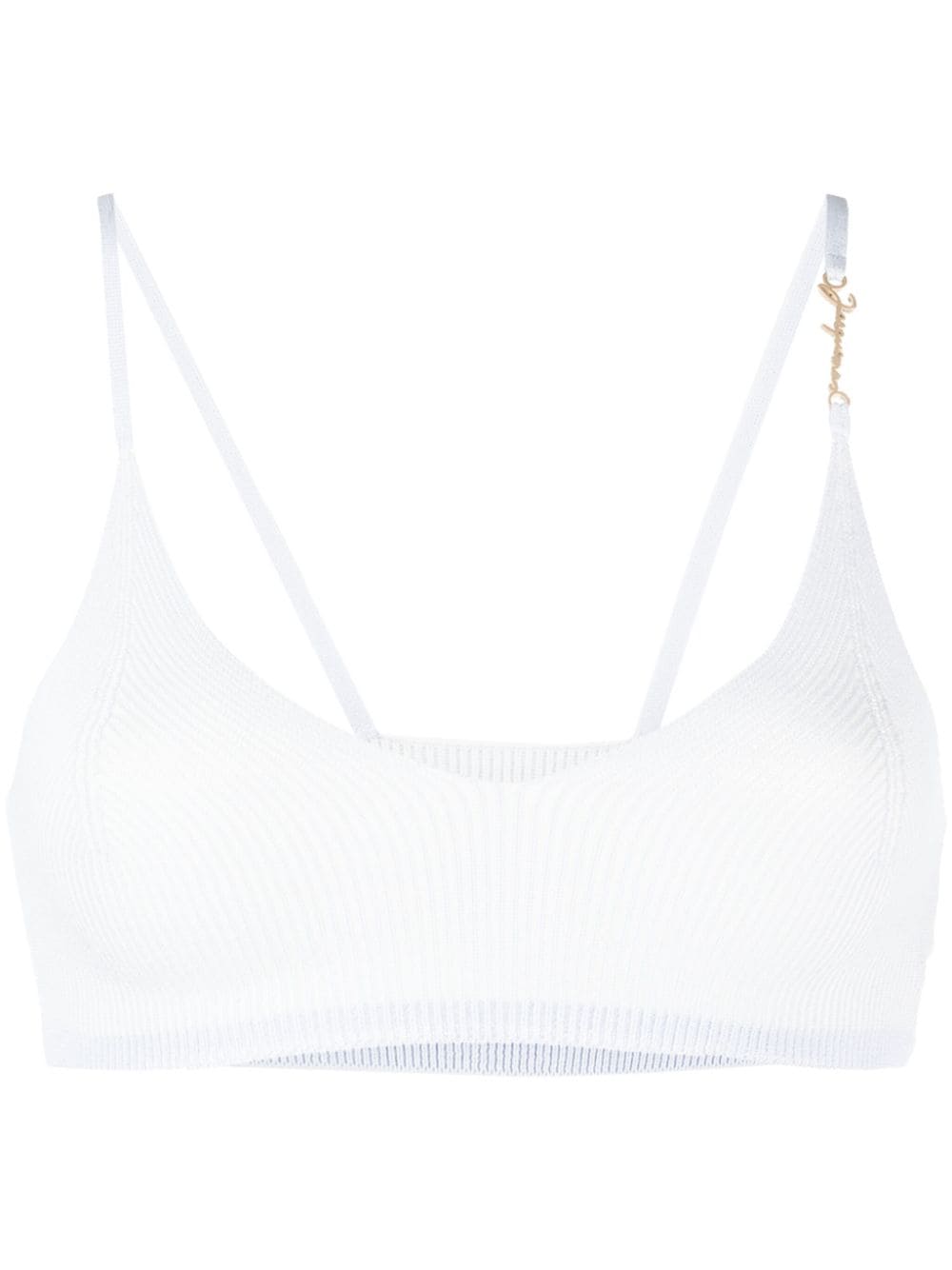 Jacquemus Le bandeau Pralu knitted bra - Blue von Jacquemus