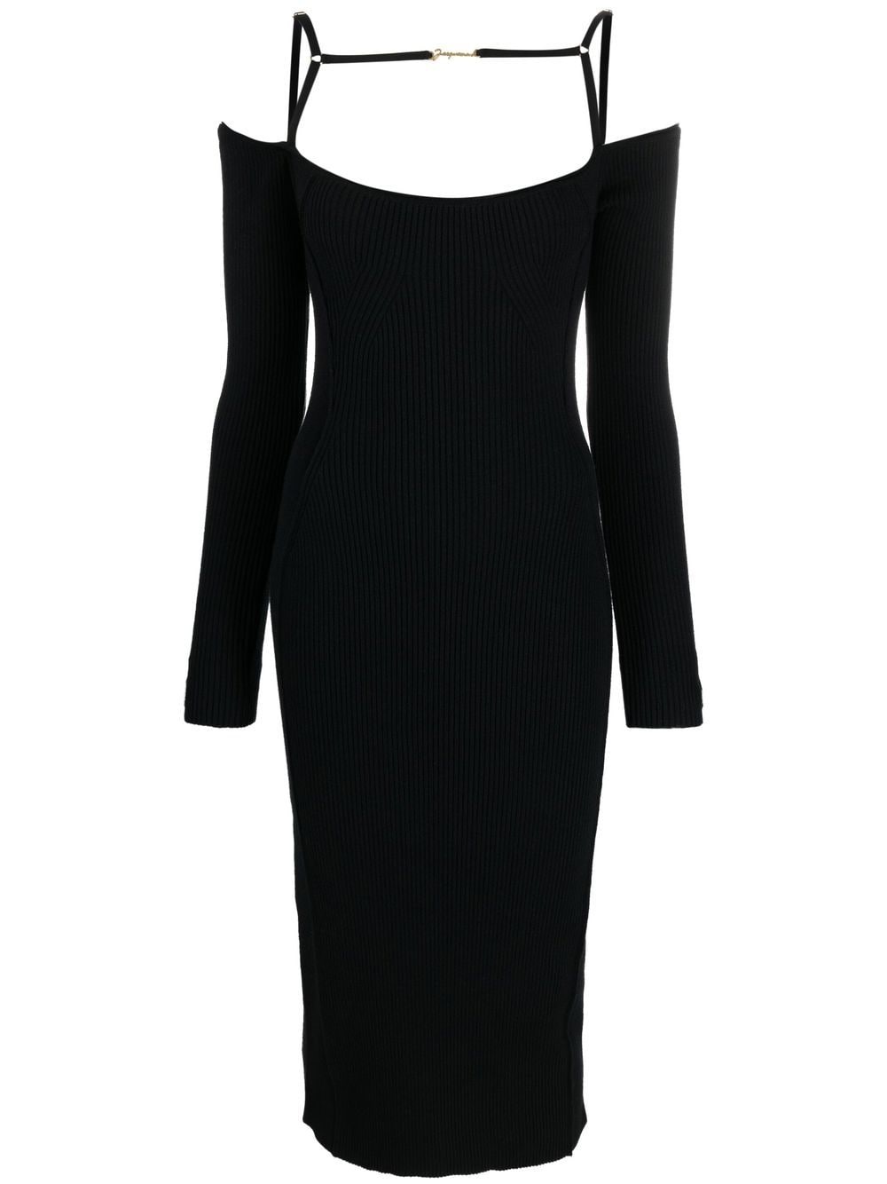 Jacquemus La Robe Sierra ribbed midi dress - Black von Jacquemus