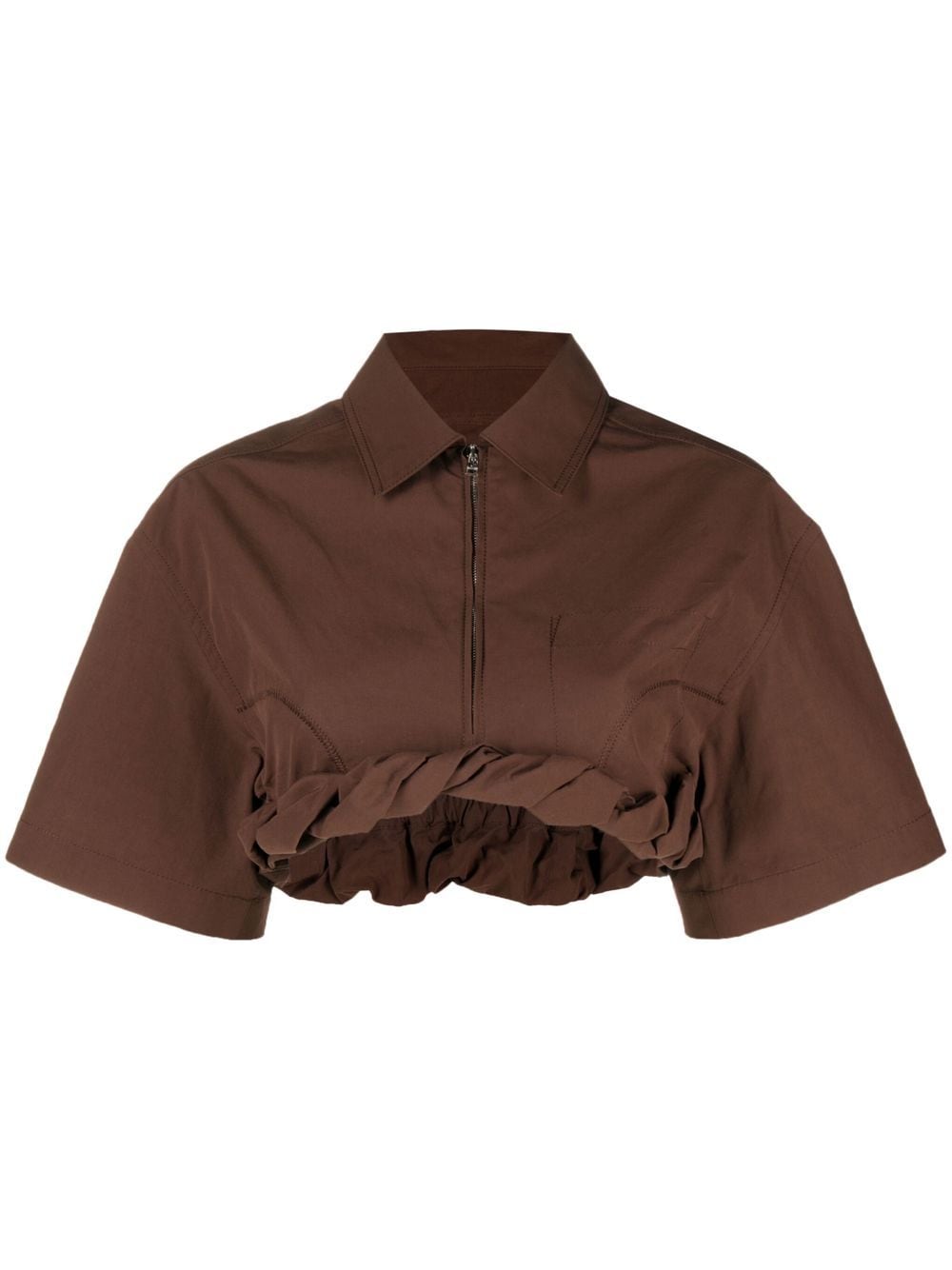 Jacquemus Silma rolled-hem cropped top - Brown von Jacquemus