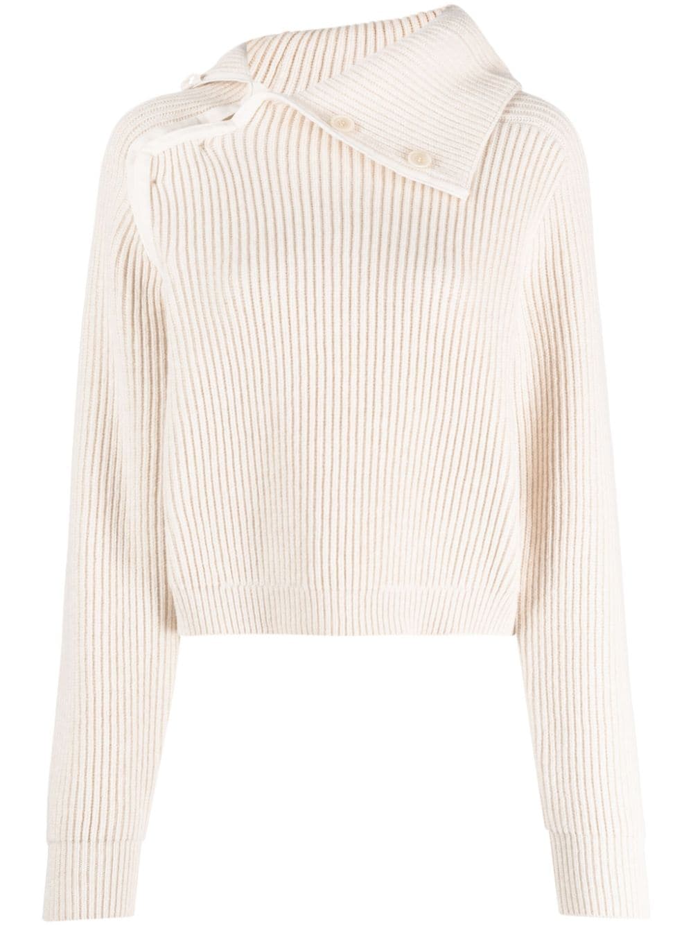 Jacquemus Vega asymmetric wool-blend jumper - Neutrals von Jacquemus