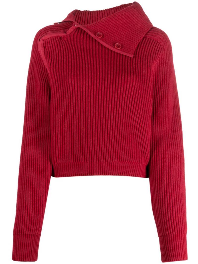 Jacquemus Vega asymmetric wool-blend jumper - Red von Jacquemus