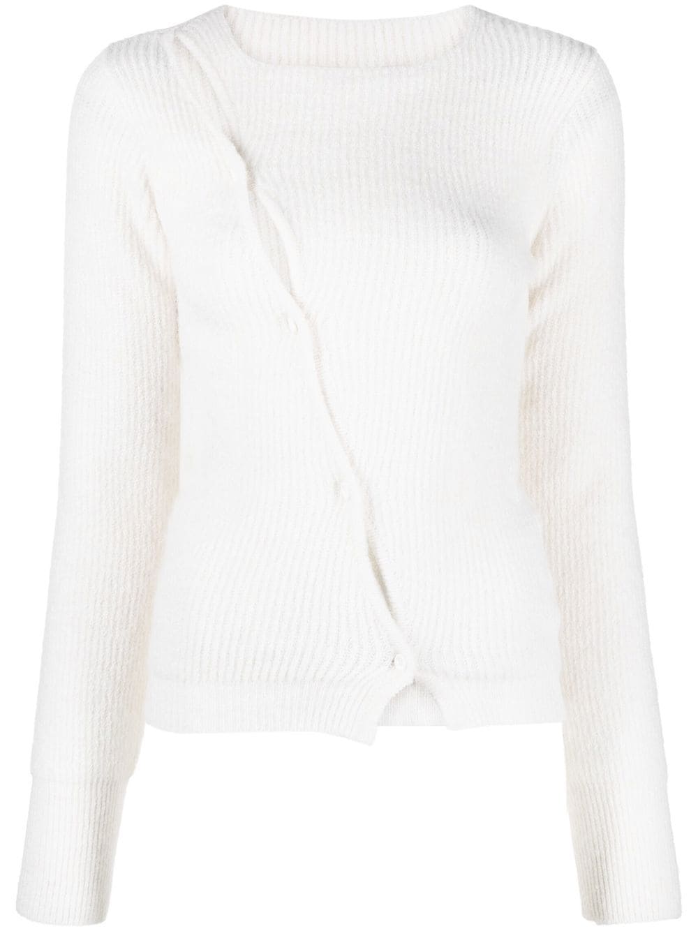 Jacquemus Pau asymmetric button-up cardigan - White von Jacquemus