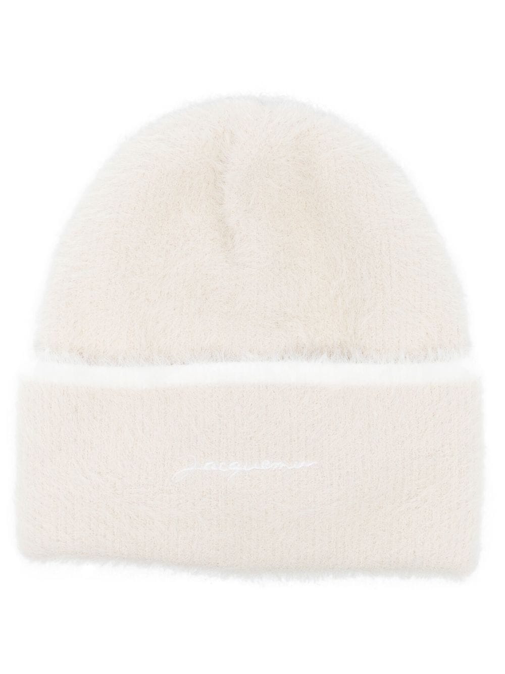 Jacquemus embroidered-logo fuzzy-knit beanie - Neutrals von Jacquemus