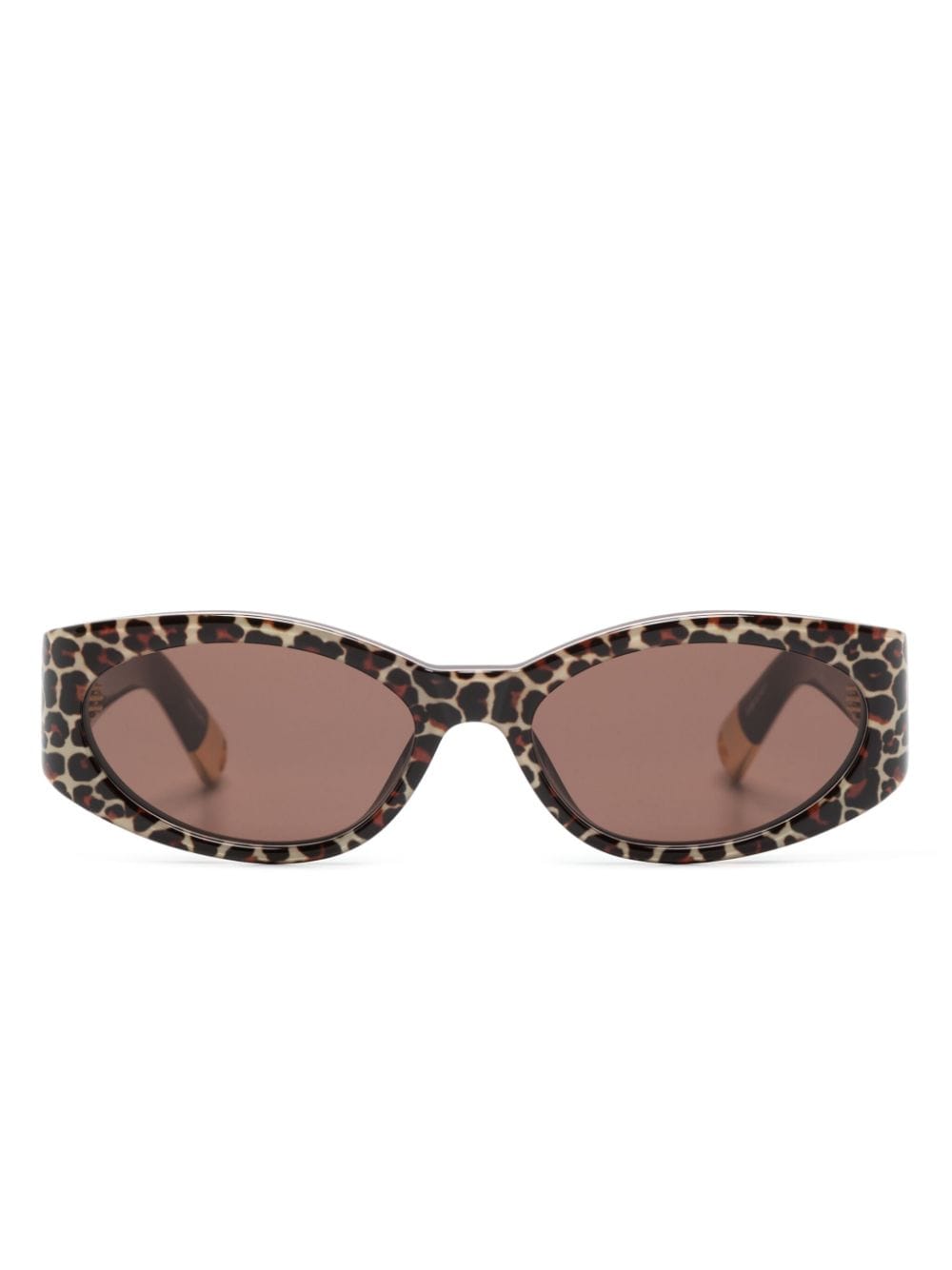 Jacquemus leopard-print oval-frame sunglasses - Brown von Jacquemus