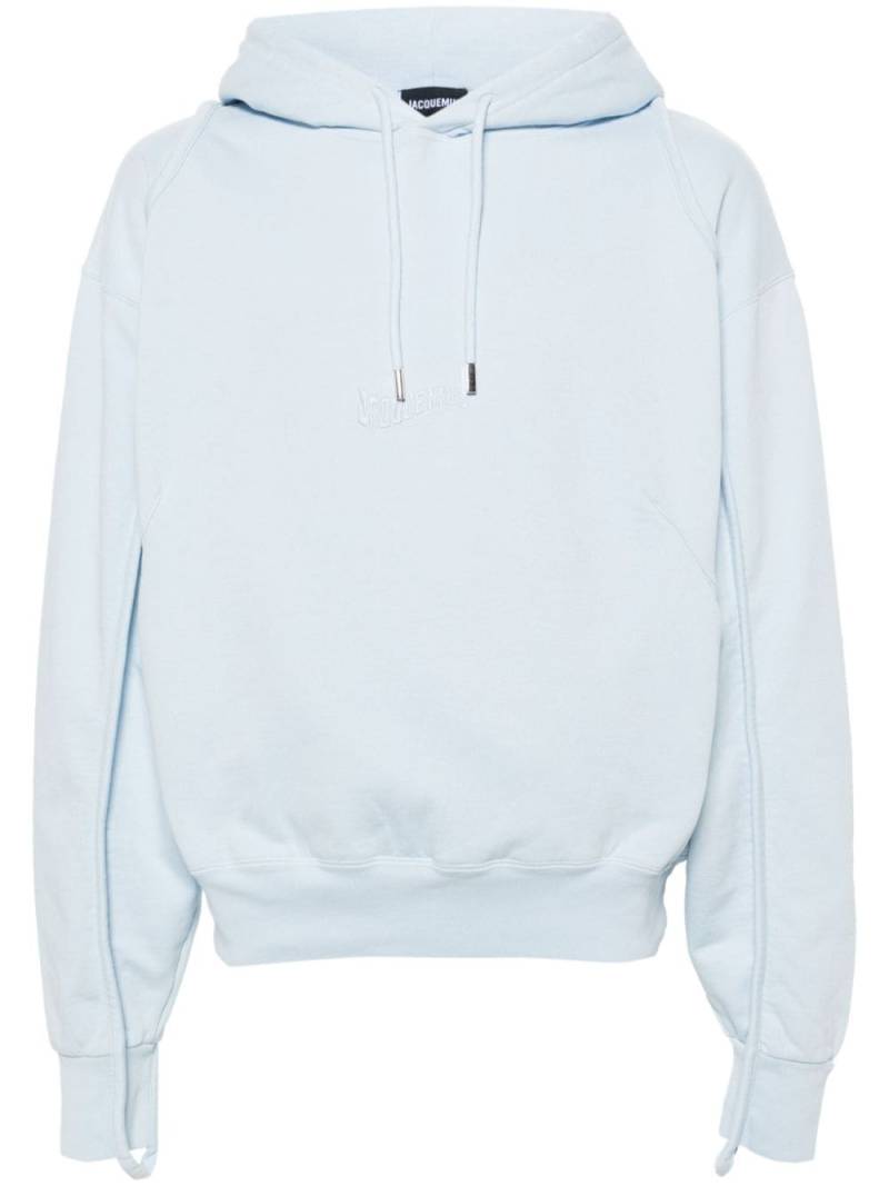 Jacquemus logo-embroidered cotton hoodie - Blue von Jacquemus