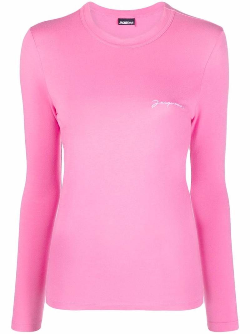 Jacquemus Le T-shirt Brode logo-embroidered top - Pink von Jacquemus