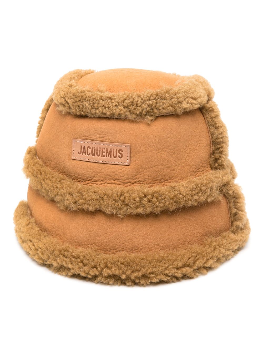 Jacquemus logo-patch shearling bucket hat - Brown von Jacquemus