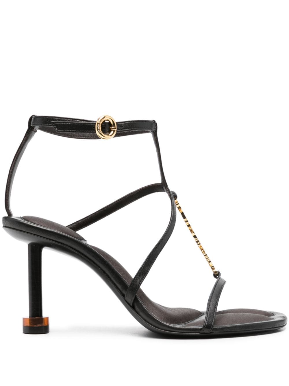 Jacquemus logo-plaque strap-detail sandals - Black von Jacquemus