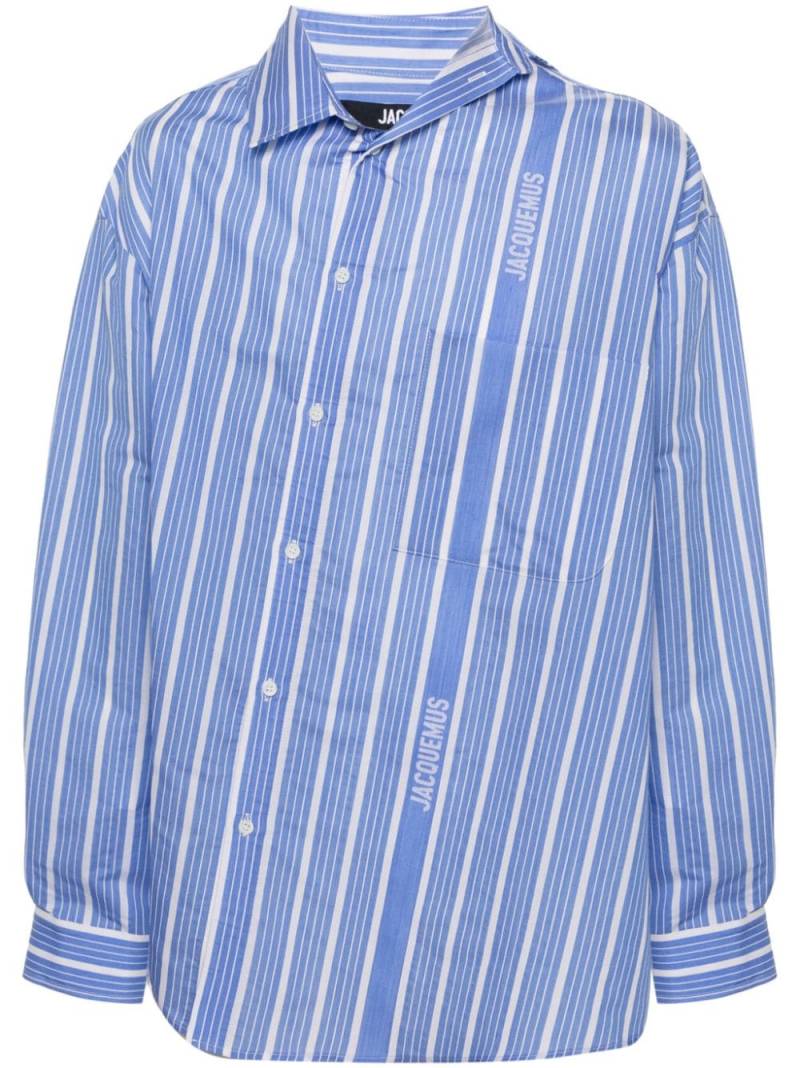 Jacquemus logo-striped shirt - Blue von Jacquemus