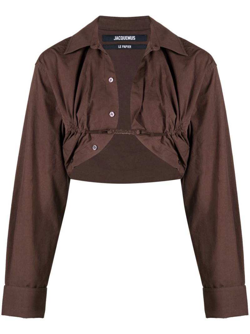 Jacquemus La Chemise Machou cropped top - Brown von Jacquemus