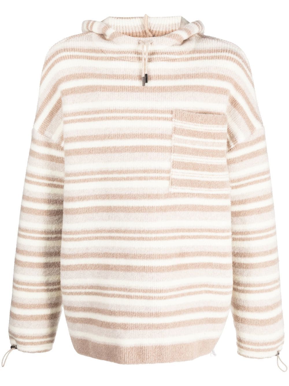 Jacquemus striped-pattern oversized knitted hoodie - Neutrals von Jacquemus