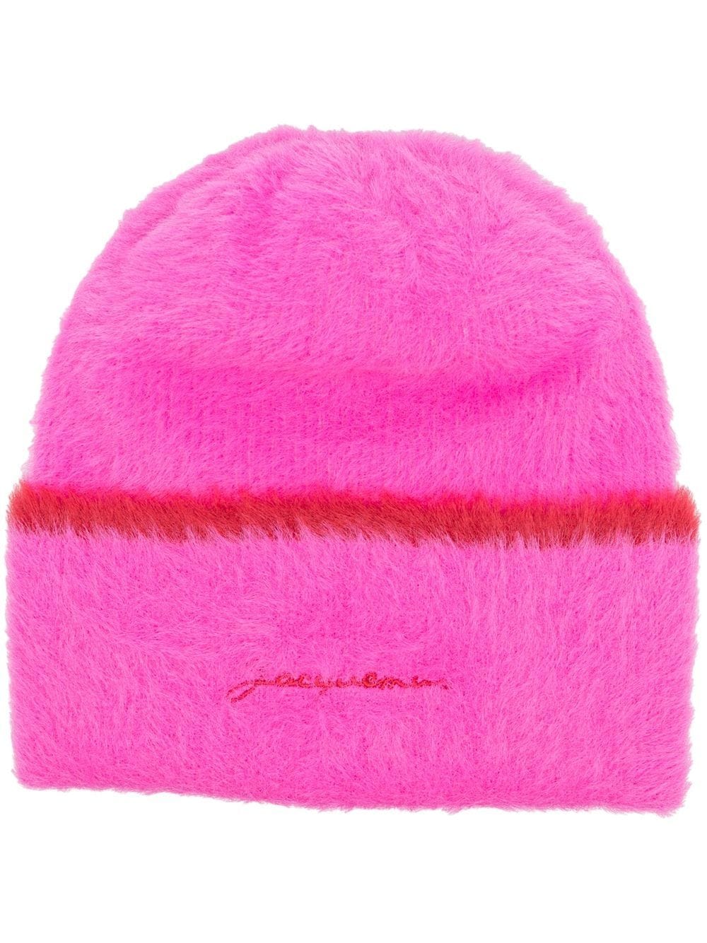 Jacquemus textured logo-embroidered beanie - Pink von Jacquemus