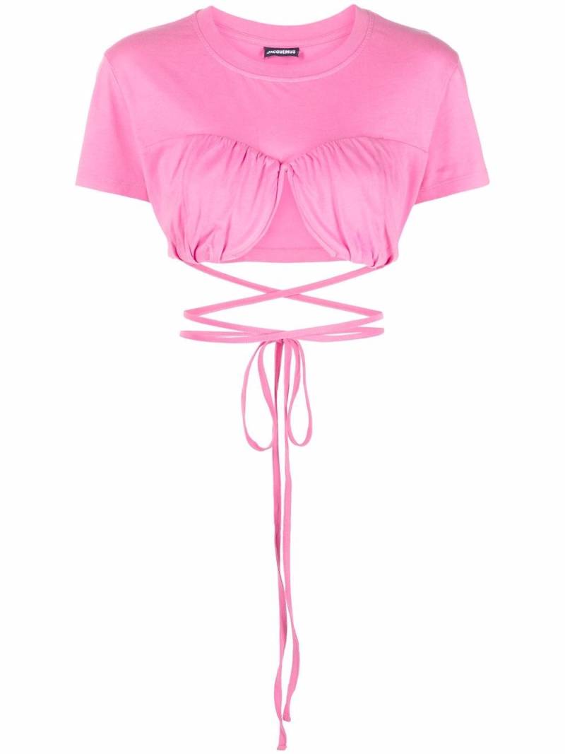 Jacquemus Le T-Shirt Baci cropped top - Pink von Jacquemus