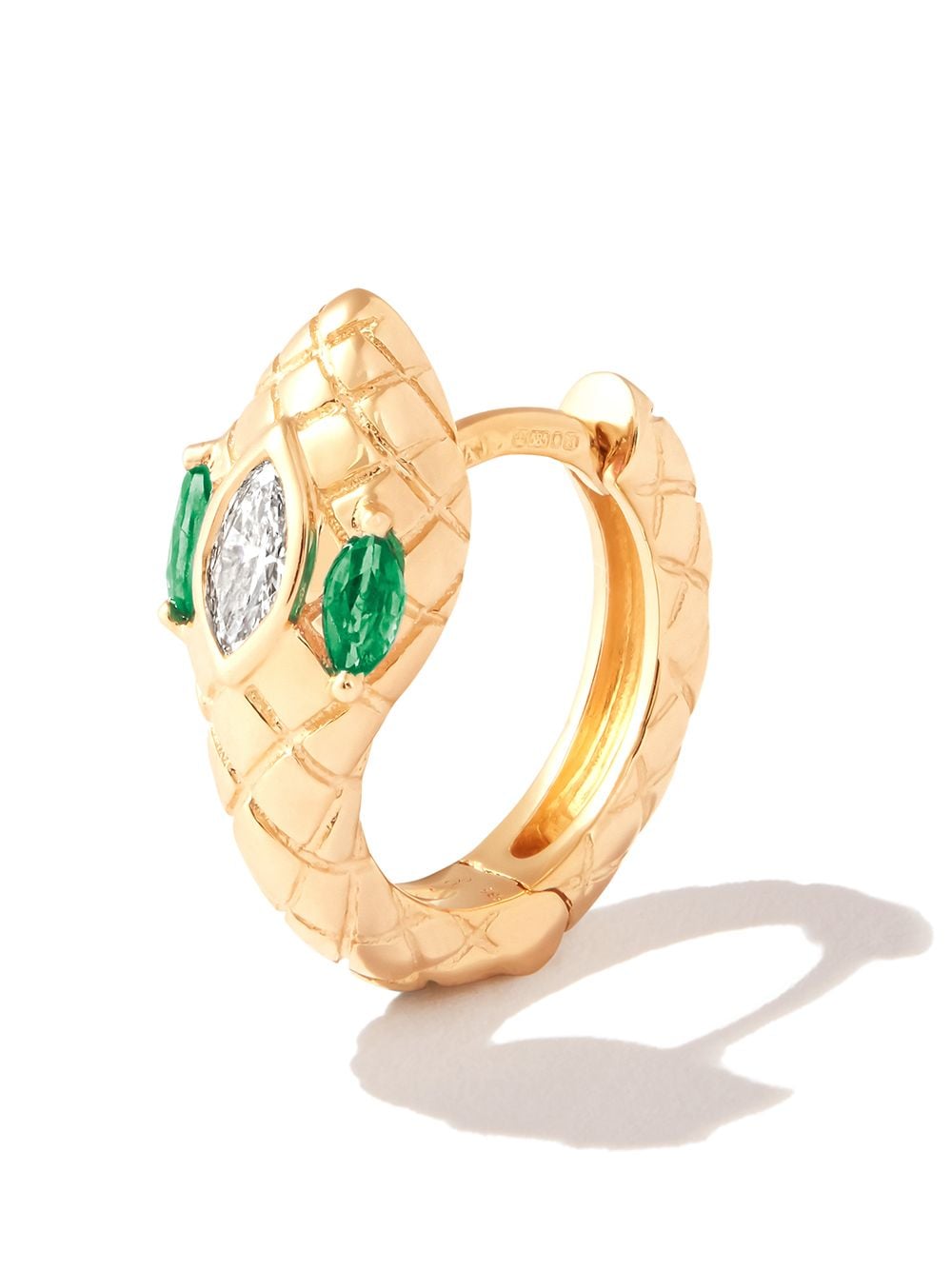 Jacquie Aiche 14kt rose gold Head Snake diamond and emerald earring von Jacquie Aiche