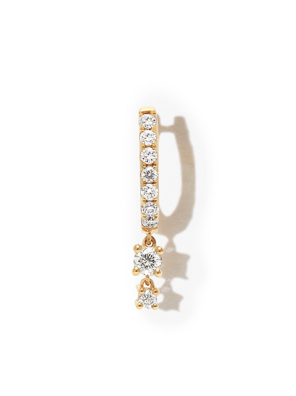 Jacquie Aiche 14kt yellow gold diamond mini hoop earring