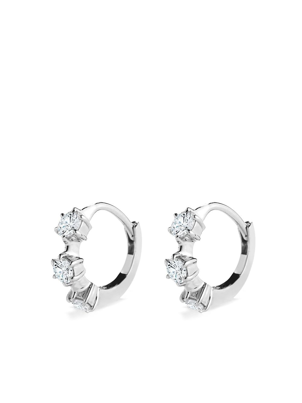 Jade Trau 18kt white gold mini Kismet diamond huggie earrings von Jade Trau