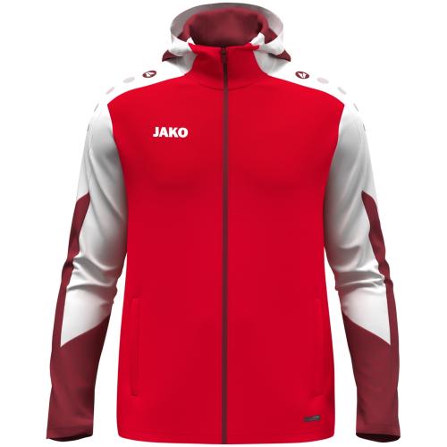 Jako Kapuzenjacke Dynamic - rot/weiß/dunkelrot (Grösse: S) von Jako