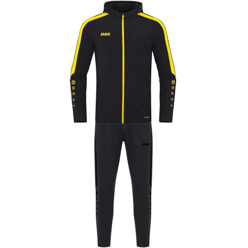 Jako Kinder Trainingsanzug Polyester Power mit Kapuze - schwarz/citro (Grösse: 128) von Jako