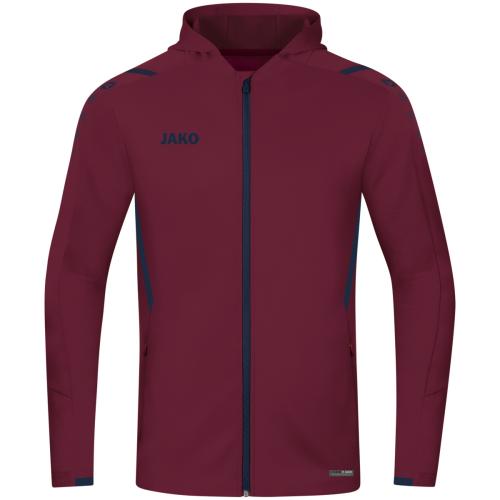 Jako Kinder Trainingsjacke Challenge mit Kapuze - maroon/marine (Grösse: 164) von Jako