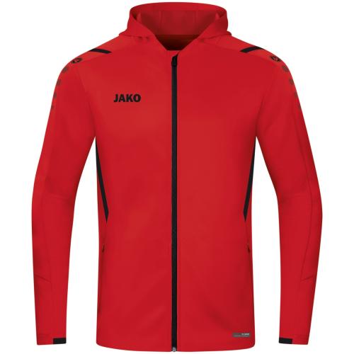 Jako Kinder Trainingsjacke Challenge mit Kapuze - rot/schwarz (Grösse: 152) von Jako