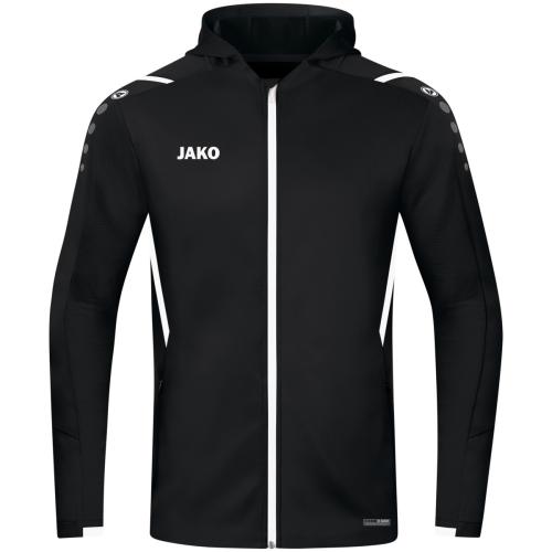 Jako Kinder Trainingsjacke Challenge mit Kapuze - schwarz/weiß (Grösse: 140) von Jako