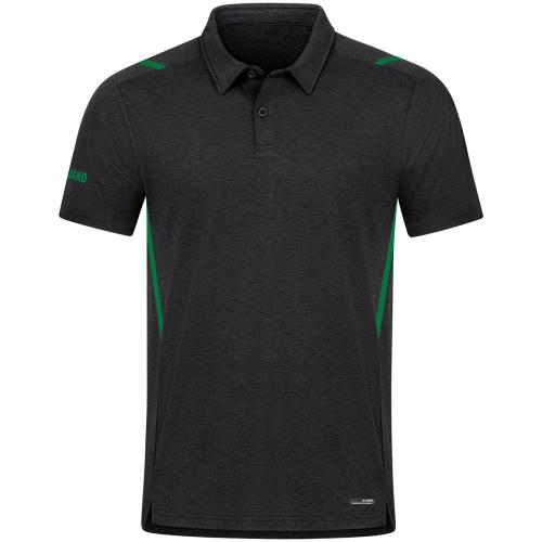 Jako Polo Challenge - schwarz meliert/sportgrün (Grösse: 4XL) von Jako