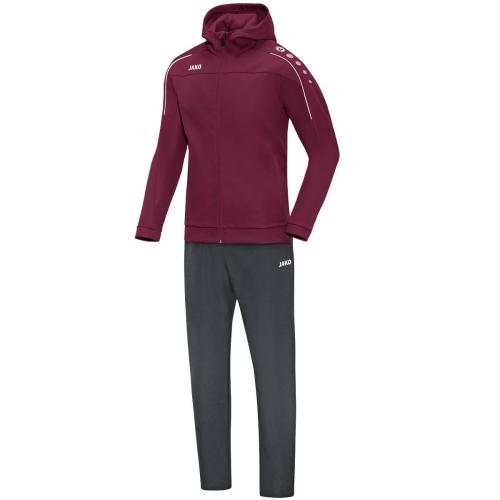 Jako Präsentationsanzug Classico mit Kapuze - maroon (Grösse: 40) von Jako