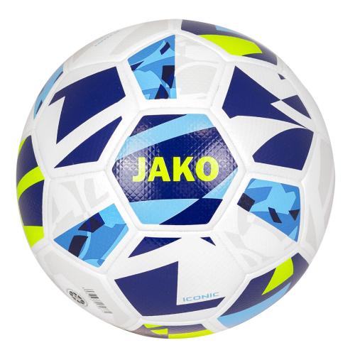 Jako Spielball Iconic - weiß/navy/neongelb (Grösse: 5) von Jako
