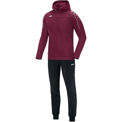 Jako Trainingsanzug Polyester Classico mit Kapuze - maroon (Grösse: S) von Jako