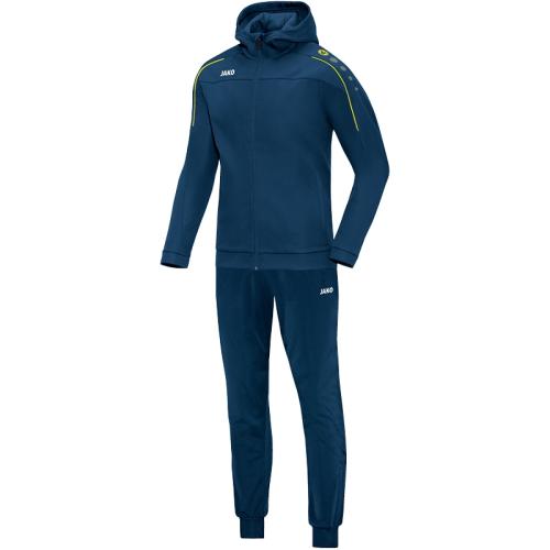 Jako Trainingsanzug Polyester Classico mit Kapuze - nightblue/citro (Grösse: S) von Jako