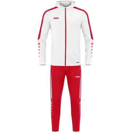 Jako Trainingsanzug Polyester Power mit Kapuze - weiß/rot (Grösse: XXL) von Jako