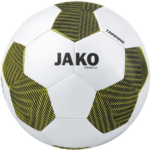 Jako Trainingsball Striker 2.0 - weiß/schwarz/soft yellow (Grösse: 4) von Jako