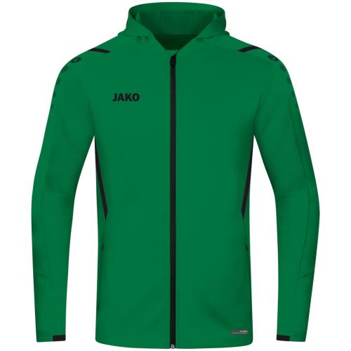 Jako Trainingsjacke Challenge mit Kapuze - sportgrün/schwarz (Grösse: 3XL) von Jako