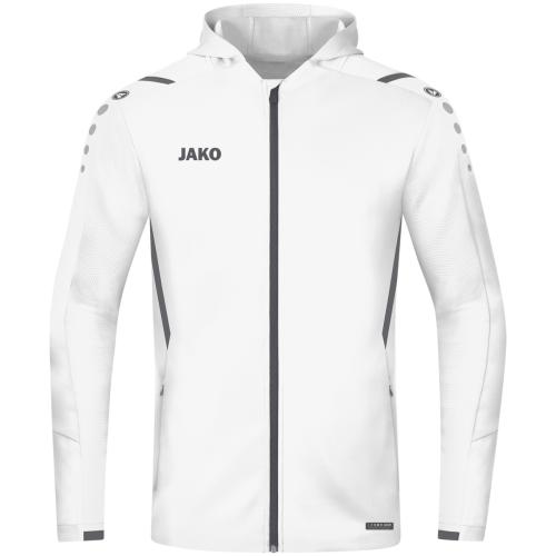 Jako Trainingsjacke Challenge mit Kapuze - weiß/anthra light (Grösse: 3XL) von Jako