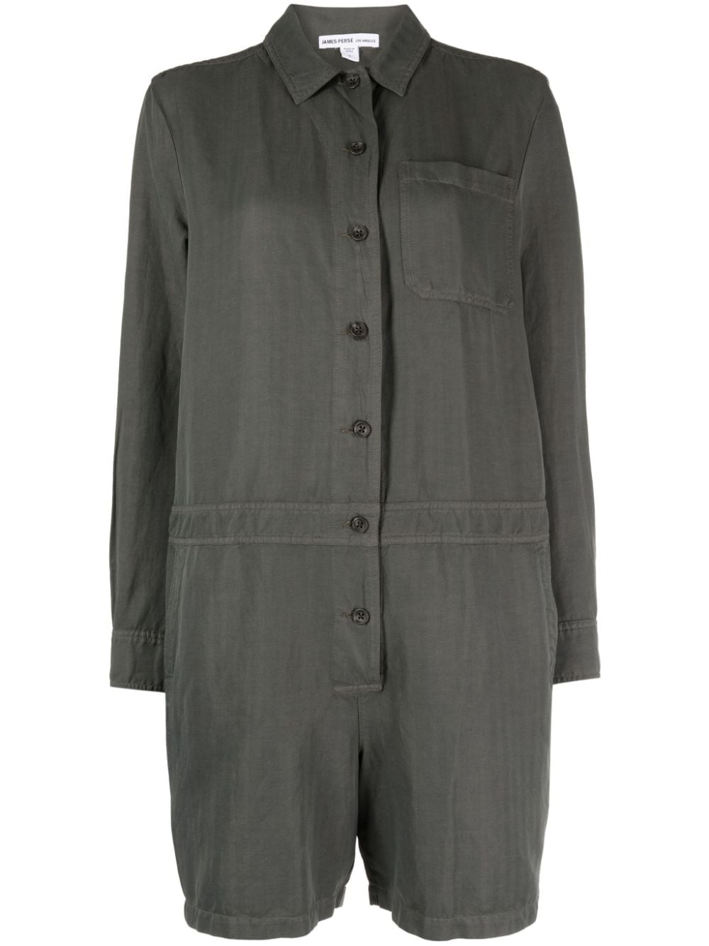 James Perse long-sleeved buttoned playsuit - Green von James Perse