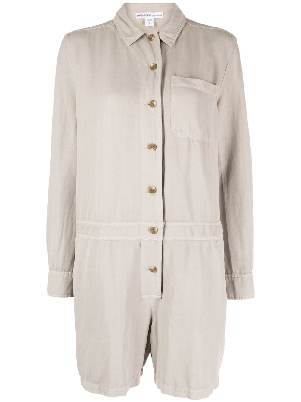 James Perse long-sleeved buttoned playsuit - Grey von James Perse