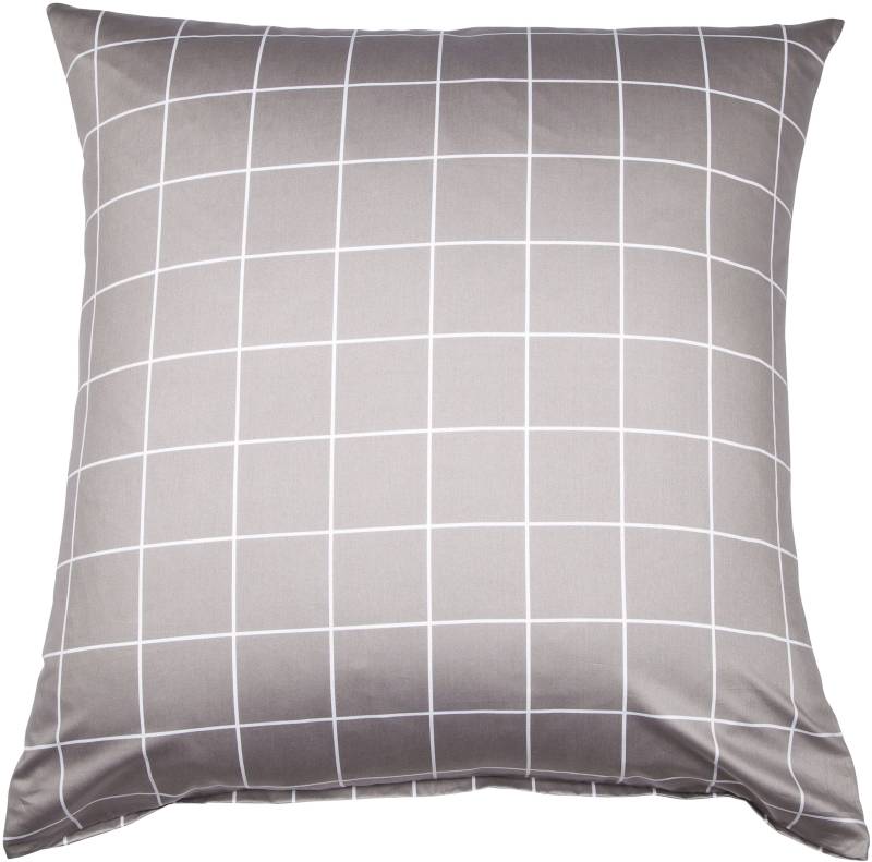 Janine Kissenbezug »modernclassic 39025, Mako-Satin aus 100% Baumwolle«, (1 St.), mit Reissverschluss, in Gr. 40x80 oder 80x80 cm, mit Karos und Streifen von Janine