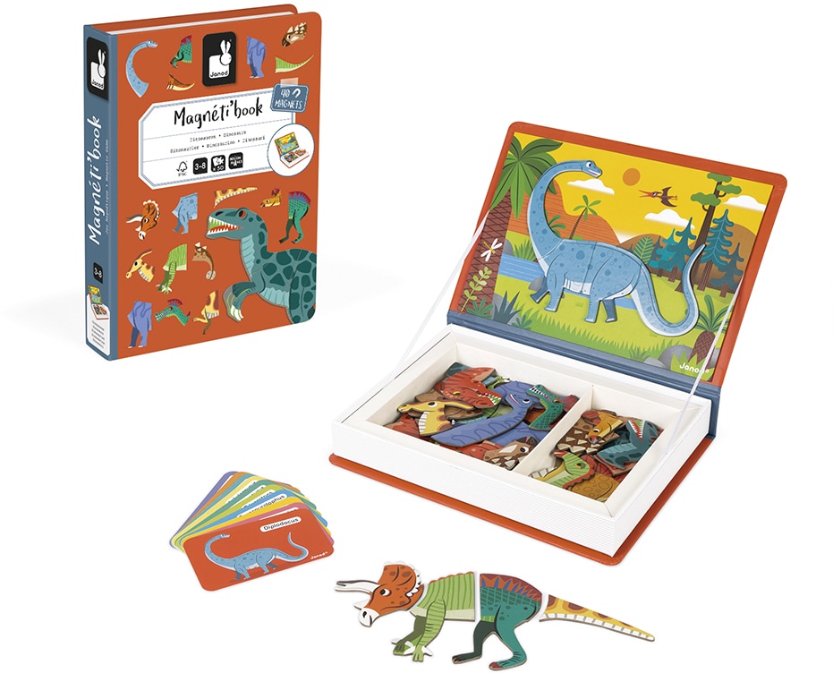 Janod Lernspielzeug »Magnetbuch - Dinosaurier« von Janod