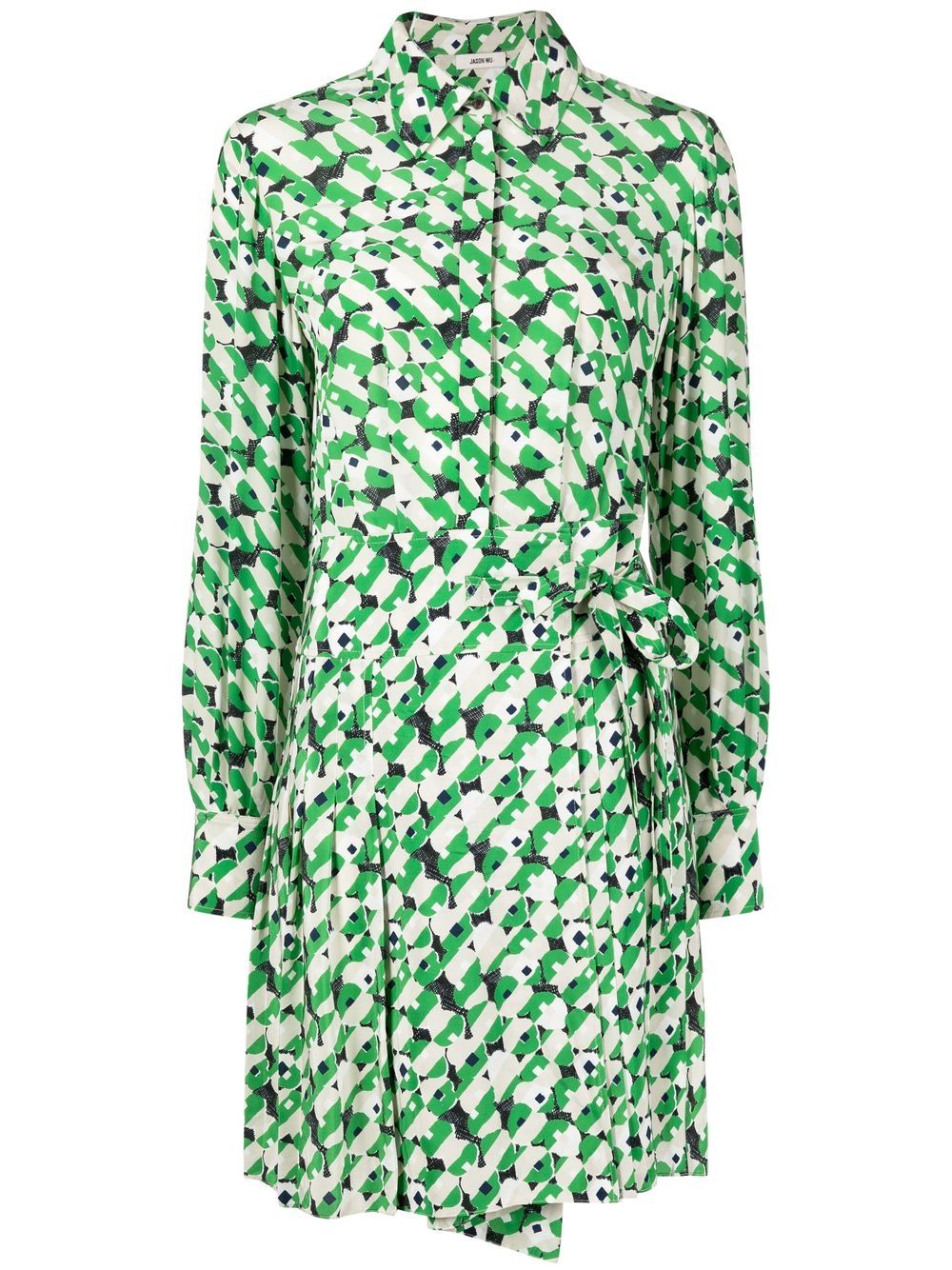 Jason Wu abstract-print tied-waist dress - Green von Jason Wu
