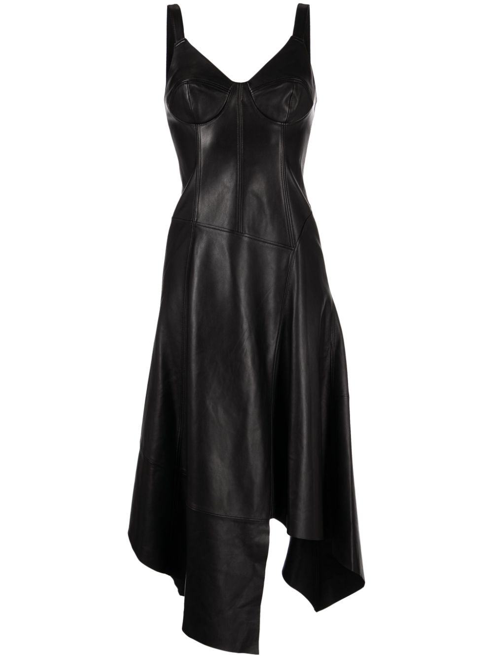 Jason Wu Collection asymmetric leather midi dress - Black von Jason Wu Collection