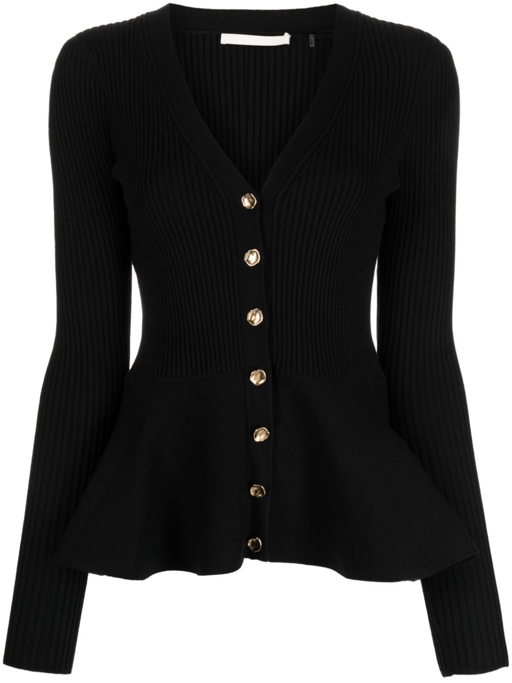 Jason Wu ribbed-knit peplum cardigan - Black von Jason Wu