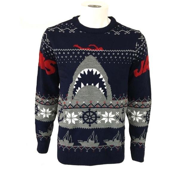 Sweatshirt Weihnachtliches Design Herren Marine L von Jaws