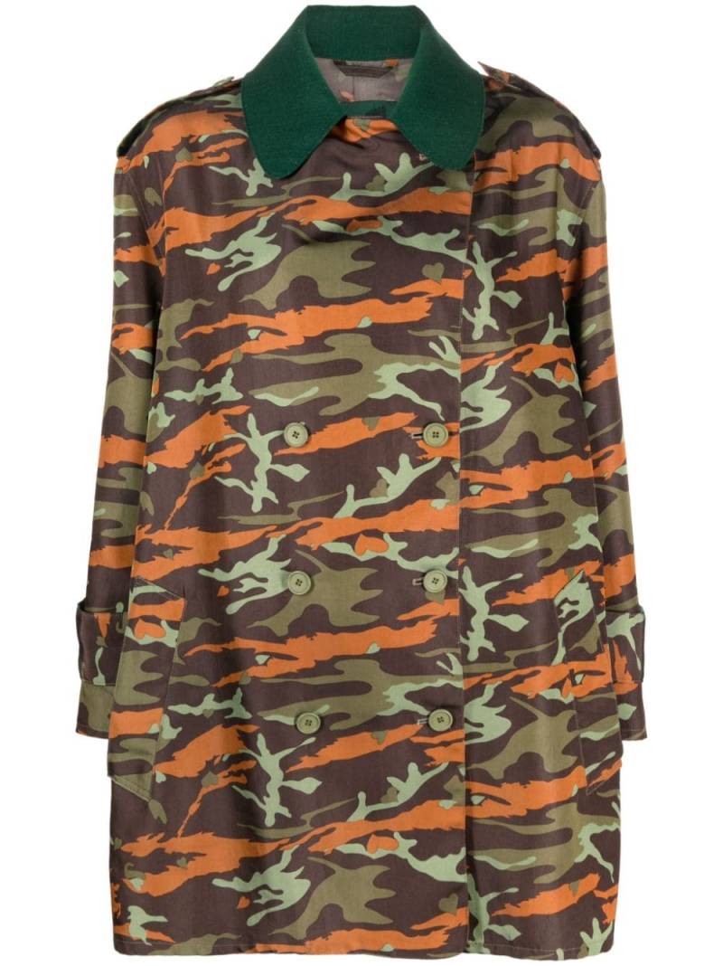 Jean Paul Gaultier Pre-Owned 1990s camouflage-pattern double-breasted coat - Green von Jean Paul Gaultier Pre-Owned