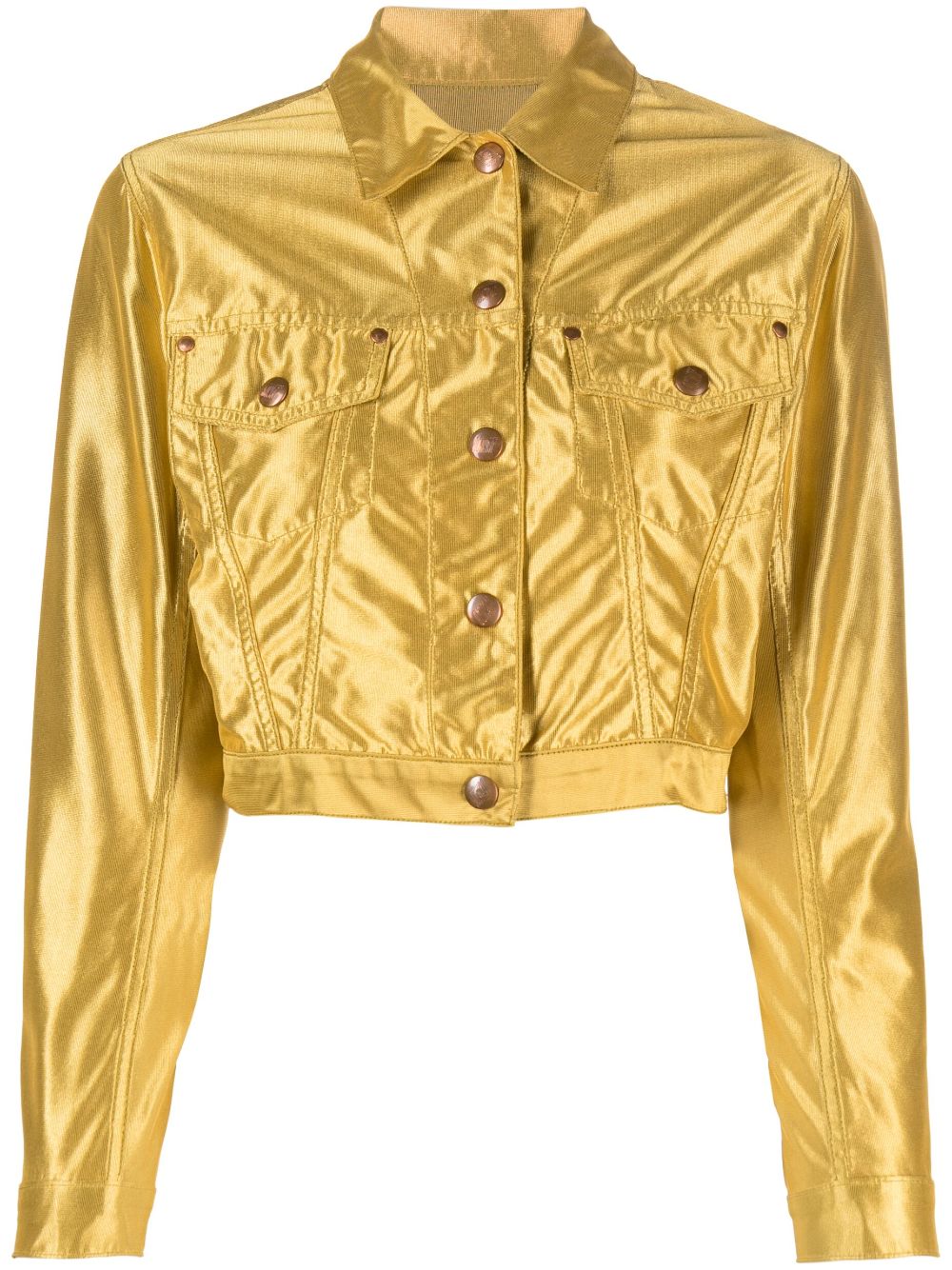 Jean Paul Gaultier Pre-Owned 1990s lamé cropped jacket - Gold von Jean Paul Gaultier Pre-Owned