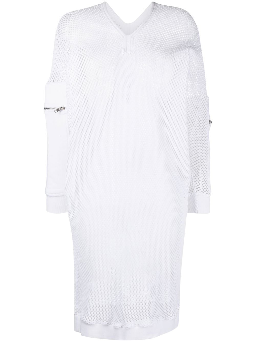 Jean Paul Gaultier Pre-Owned 2000s mesh-panelled sweatshirt dress - White von Jean Paul Gaultier Pre-Owned