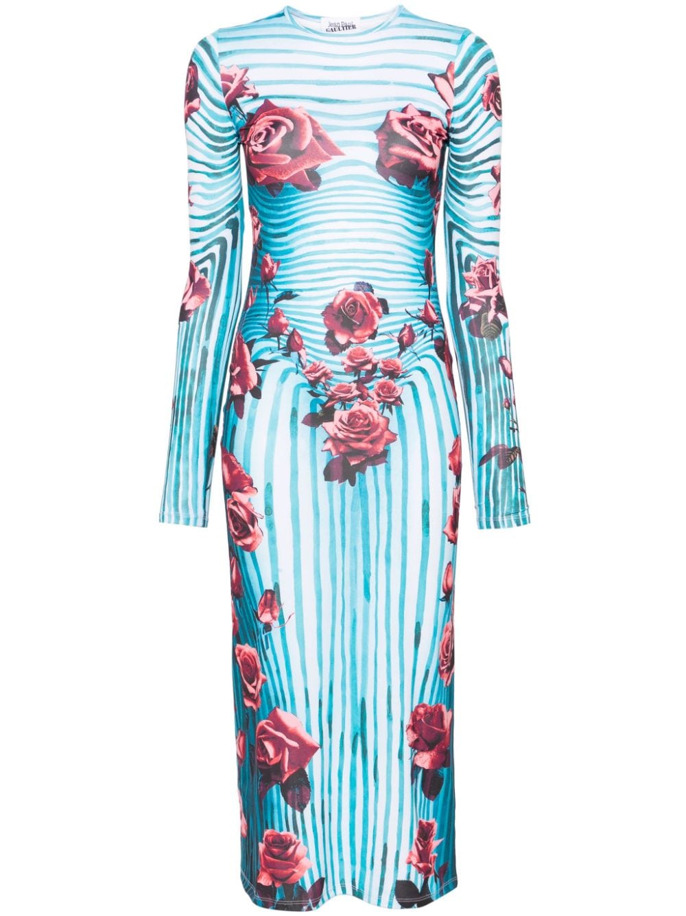 Jean Paul Gaultier Flower Body Morphing midi dress - Blue von Jean Paul Gaultier