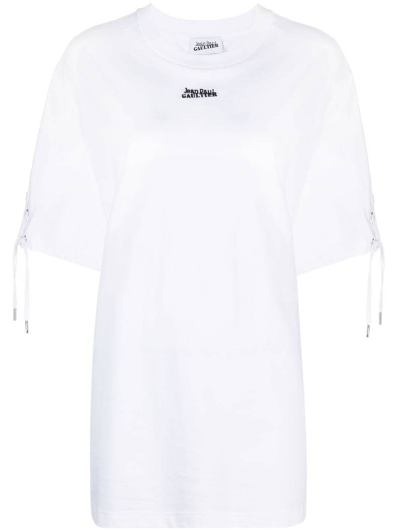 Jean Paul Gaultier JPG-print lace-up T-shirt - White von Jean Paul Gaultier