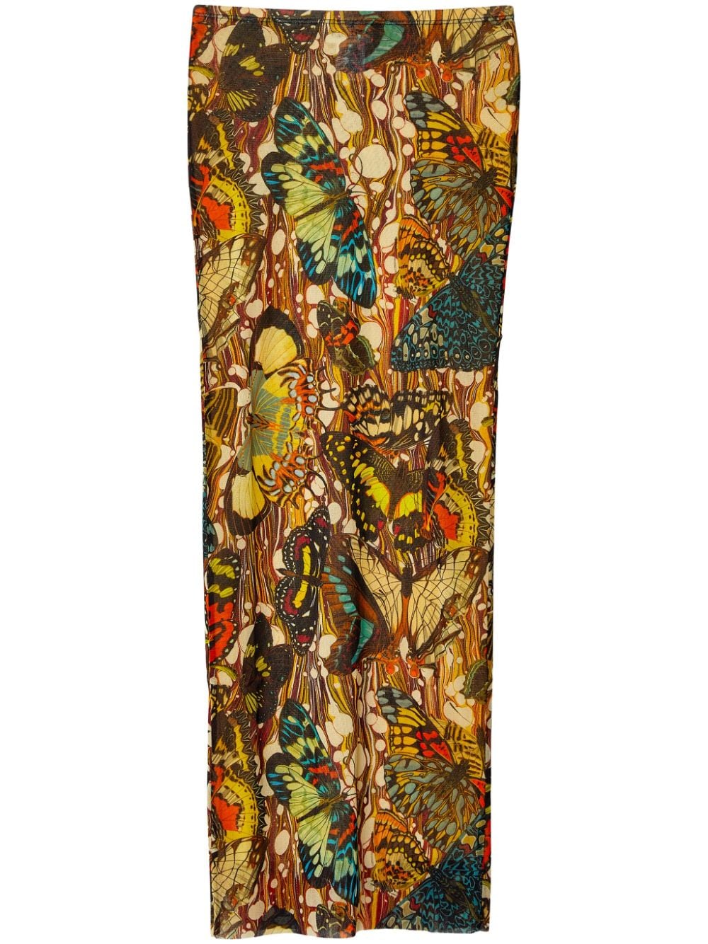 Jean Paul Gaultier Papillon butterfly-print maxi skirt - Yellow von Jean Paul Gaultier